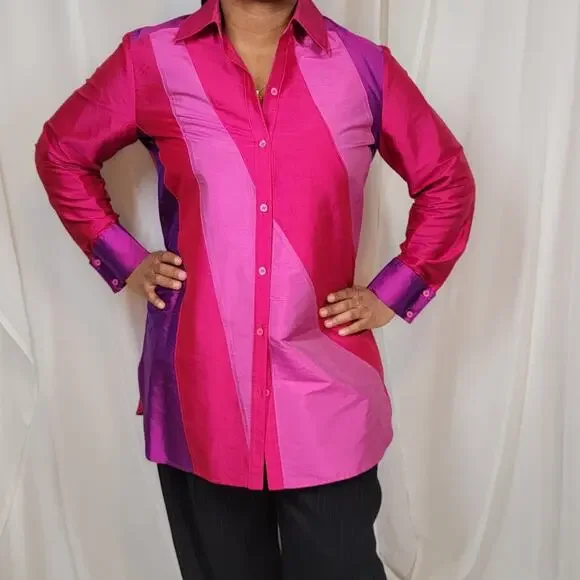 Vintage Neiman Marcus Silk Shirt | Large - Picture 5 of 11